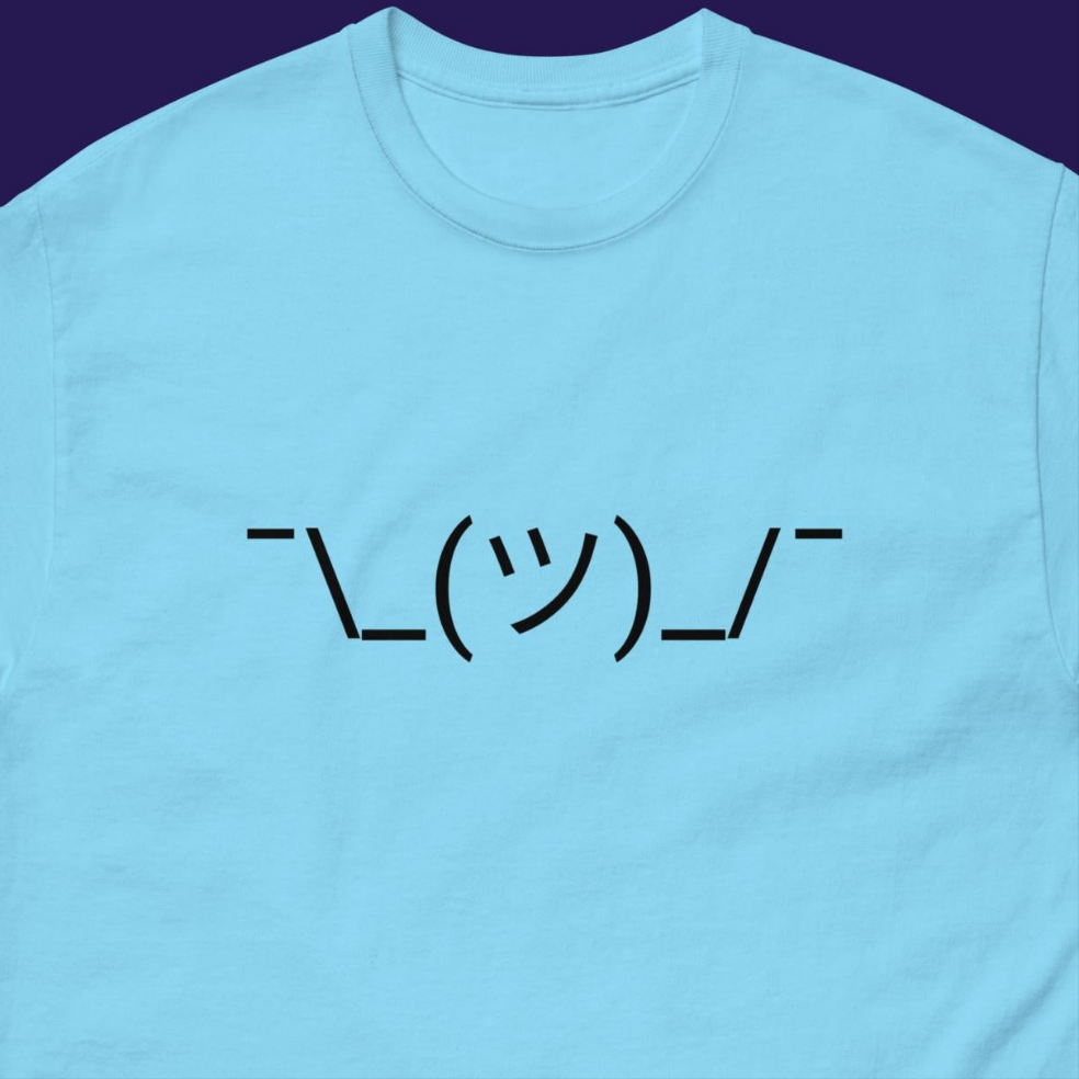 Shrugging ascii art tee